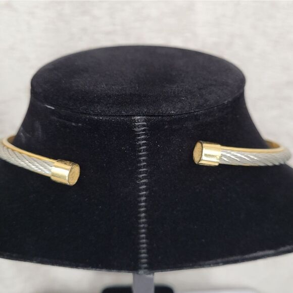 Vintage Two Tone Gold and Silver Choker Necklace - Picture 13 of 15